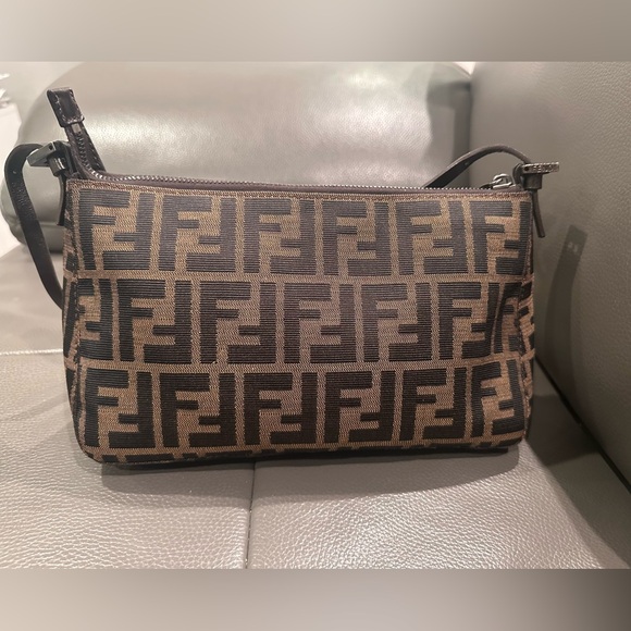 ❌SOLD!! Fendi Zucca Black and Brown Shoulder Bag - Picture 1 of 9